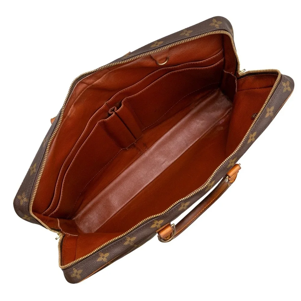 Louis Vuitton Monogram Briefcase Vintage Business Bag France Leather Laptop Case - Picture 7 of 13
